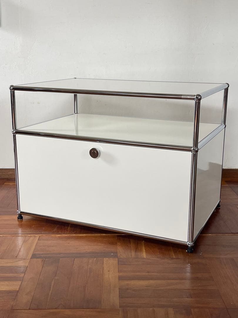 USM ハラー 1列 2段 ドロップダウン ドア キャビネット ピュアホワイト