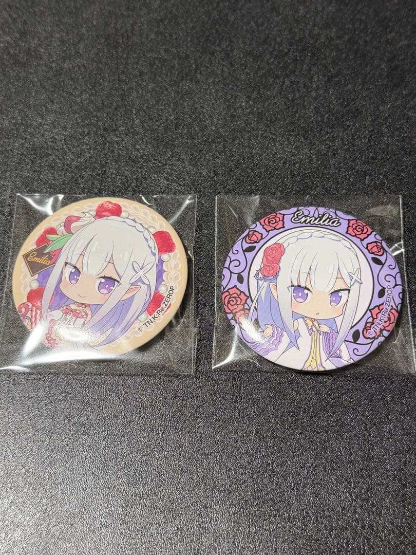 Re:ゼロから始める異世界生活 エミリア 缶バッジ 2個セット リゼロ
