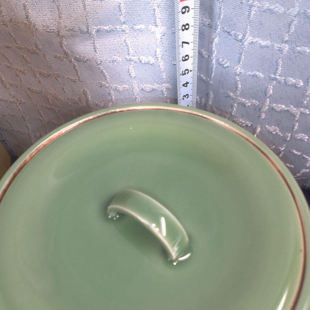 骨董7緑色 陶器 水差し 木箱付き - メルカリ