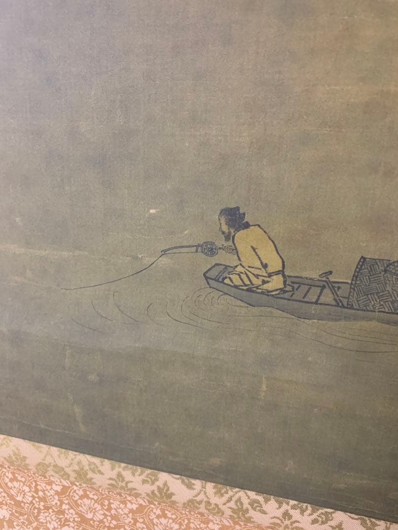 7749』伝馬遠 寒江獨釣図 巧芸複製品 南宋 四大家 掛軸