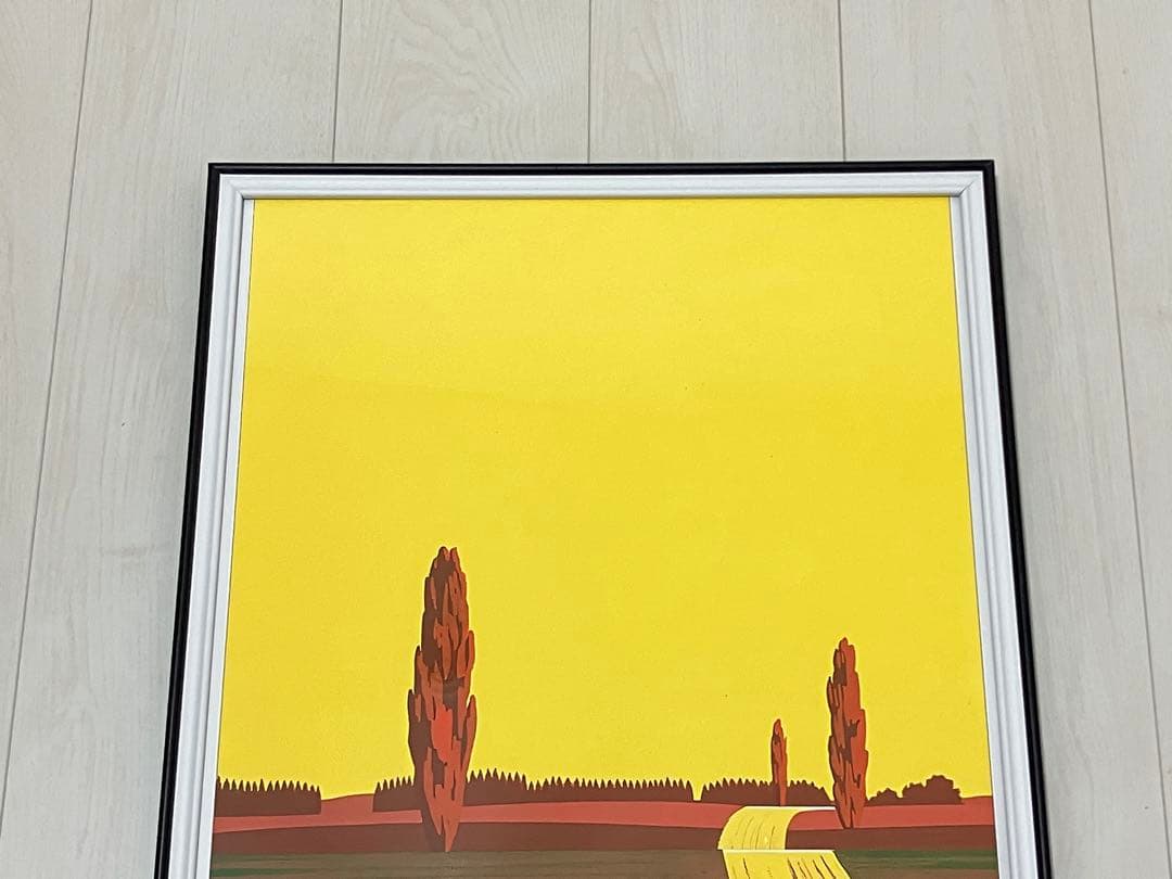 【額縁付き】 永井博（Hiroshi Nagai） A2ポスター 黄色