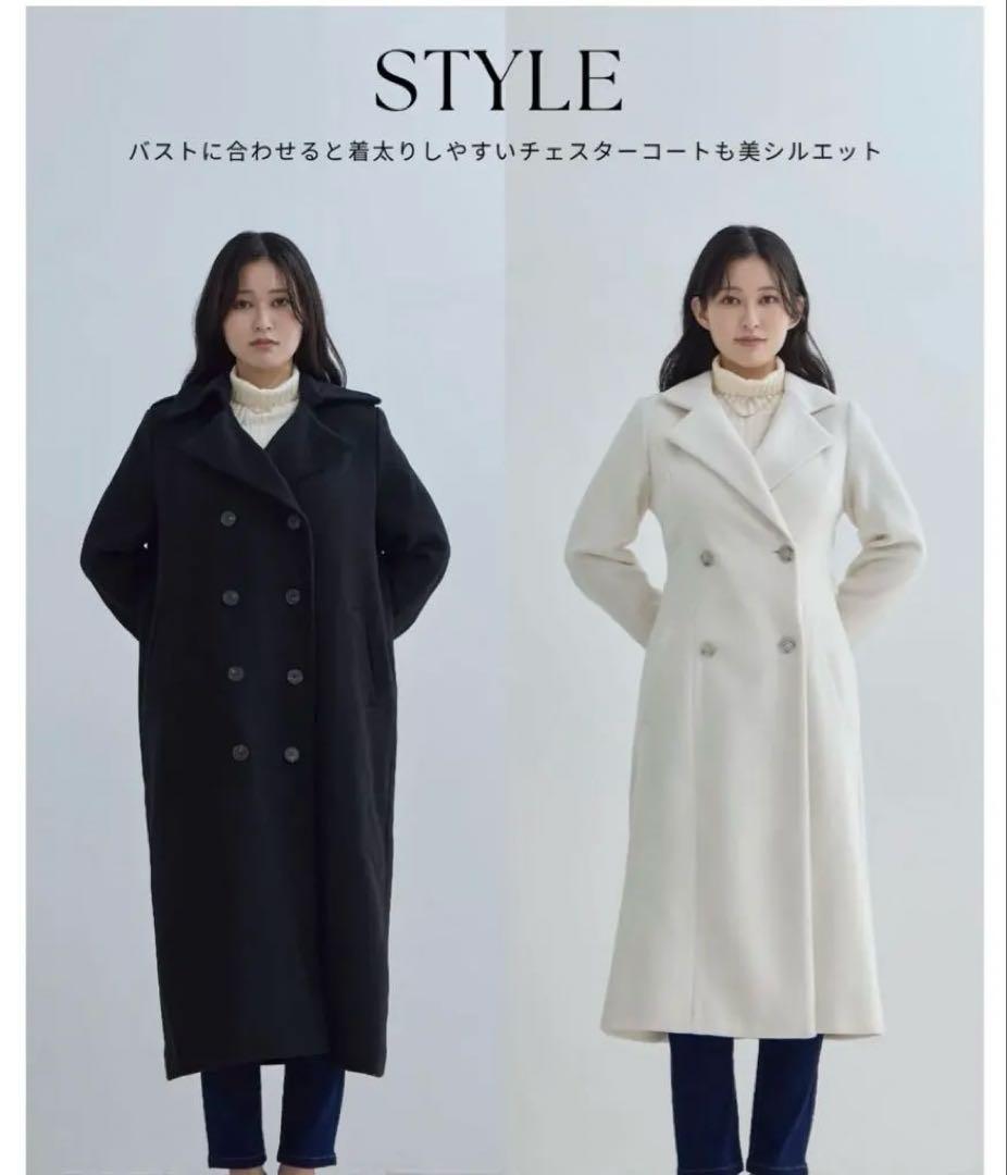 overE 2025AW ライトグレー チェスターコート 90 完売品