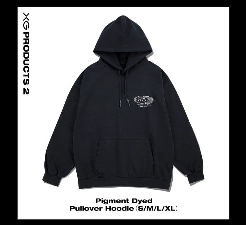 XG ピグメントダイ プルオーバーフーディー M