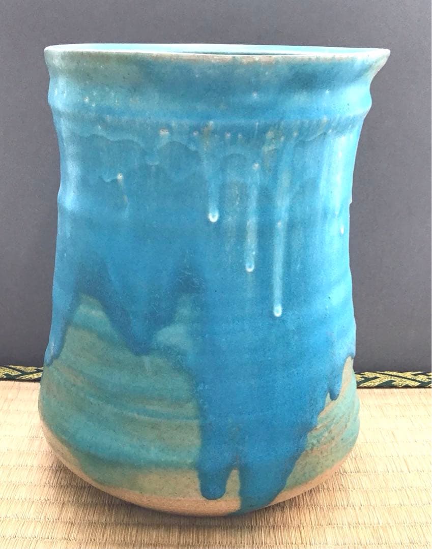 茶道具 水指 宝徳末六華窯 共箱 口径155ミリ 高さ約