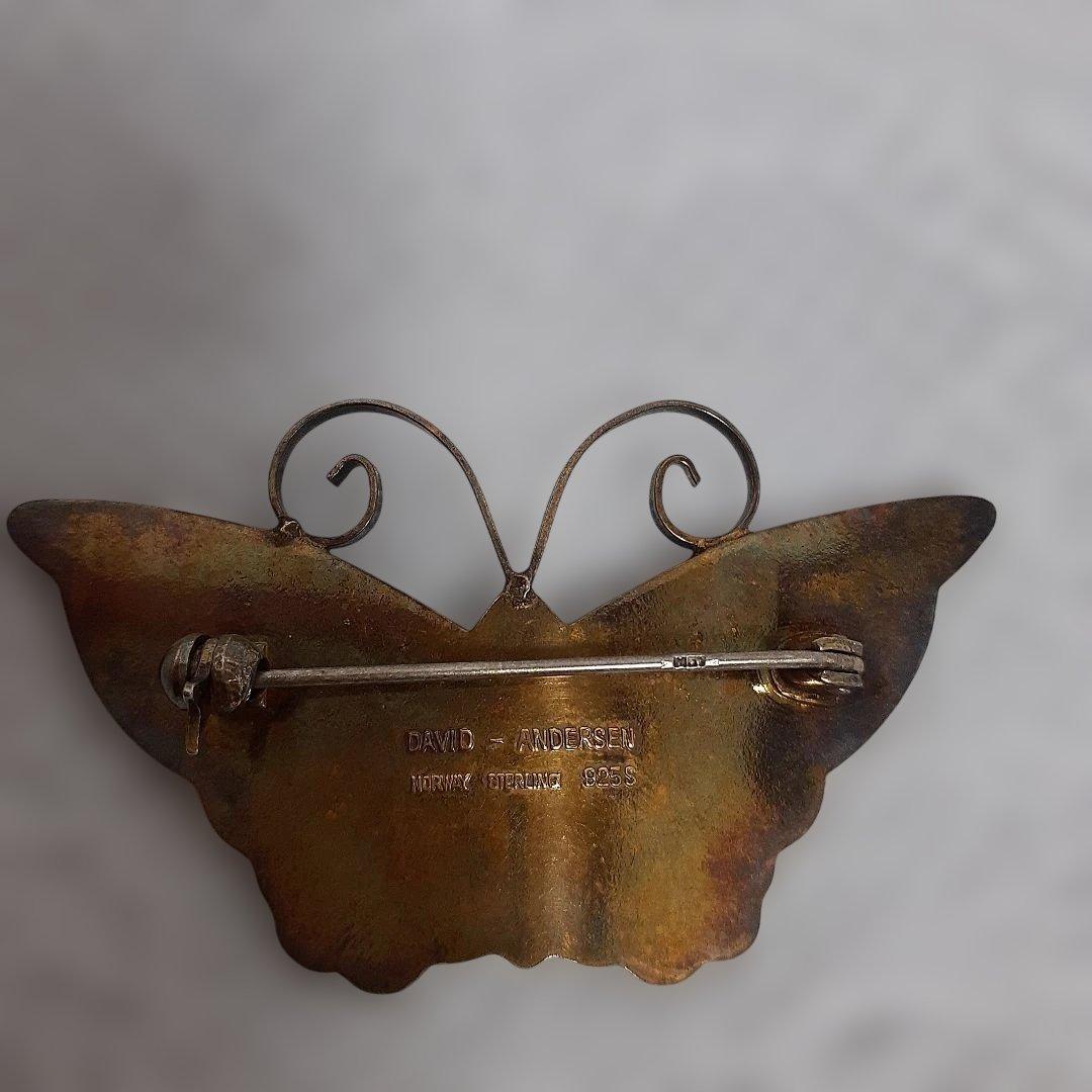 DAVID ANDERSEN ノルウェー 蝶々 北欧 ブローチ デビッド