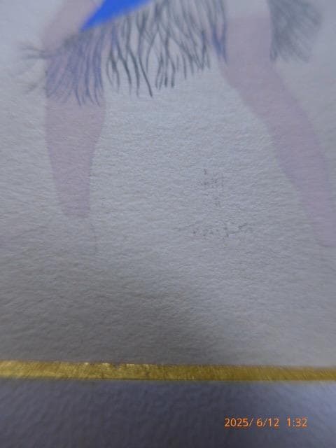 藤田嗣治のバレエ・スエドワのバレエ衣装デザイン画　エッチングに手彩色　版上サイン