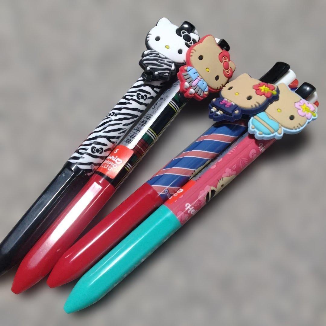 日焼けキティ✨新品未使用未開封‼️4色ボールペン4本セット✨まとめ