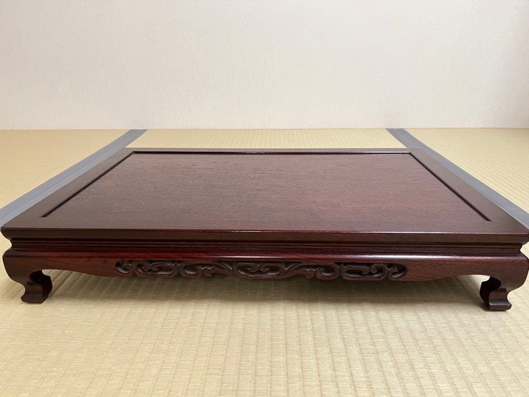 唐木花台、花梨、紫檀、高級花台、天然木、透かし彫り、盆栽台、 香炉