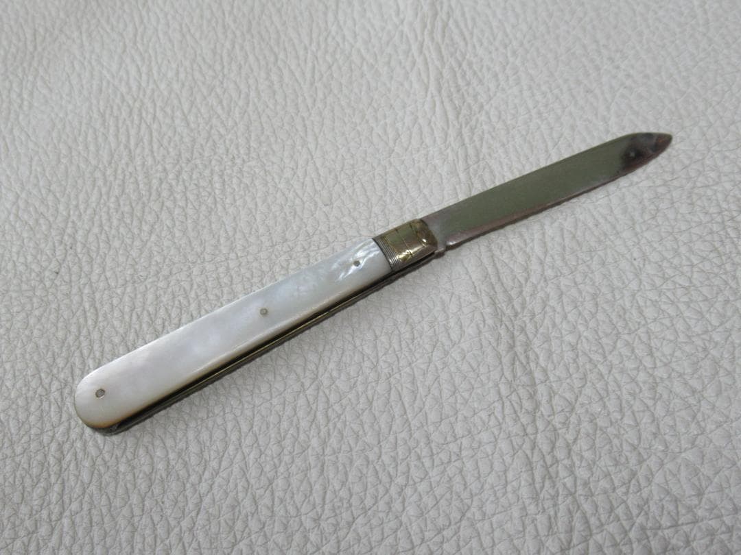 ◇美品1932年英国製！シェフィールド白蝶貝純銀シルバー フルーツ