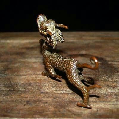 手作りする 純銅 中実 青竜 工芸品 置物60