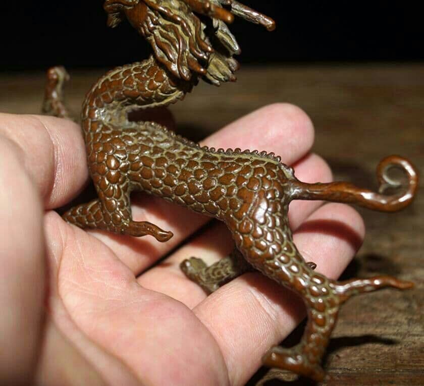 手作りする 純銅 中実 青竜 工芸品 置物60