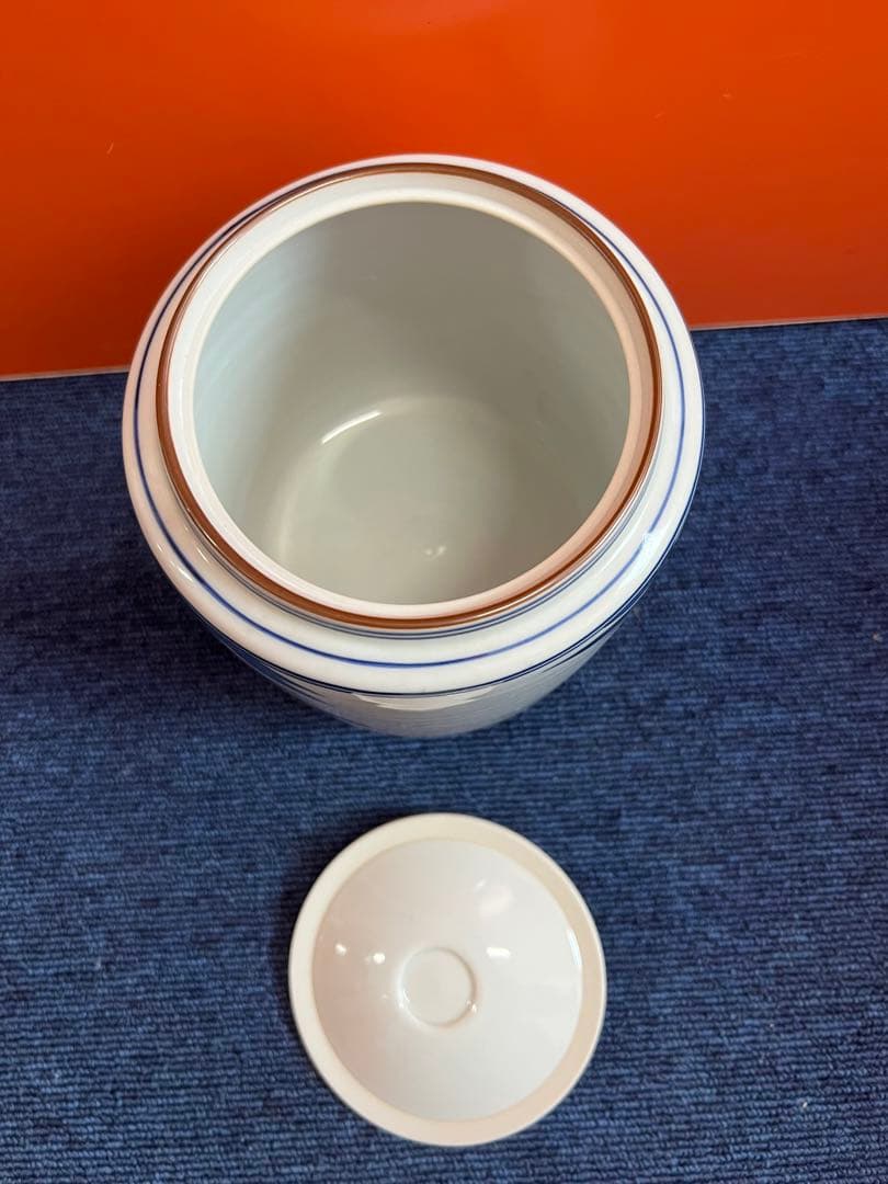 1319  茶道具　染付竹文水指　手塚景雲作　未使用