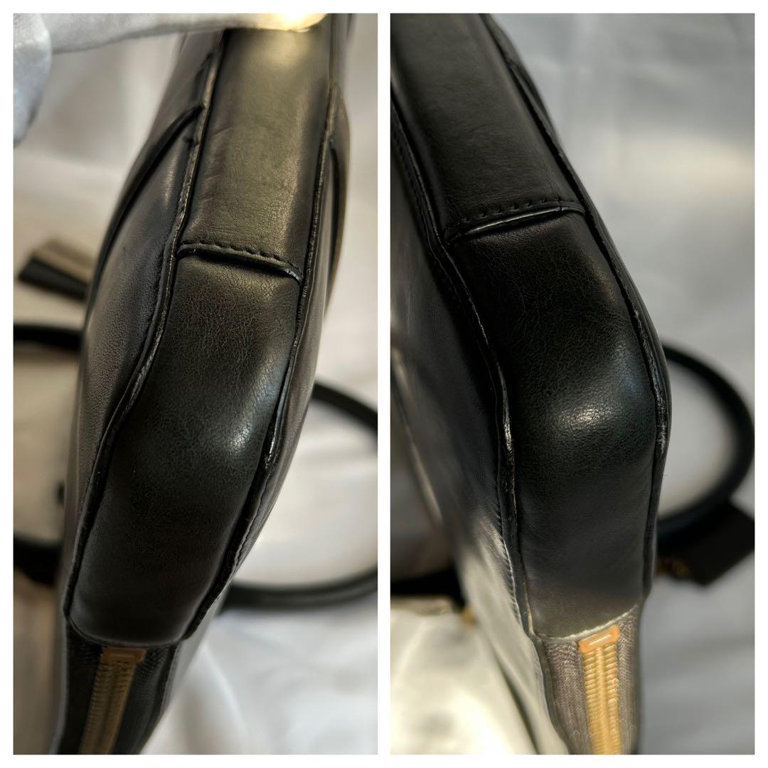 【希少】COACH コーチ ブラック 本革 薄型 ビジネスバッグ ブリーフケース