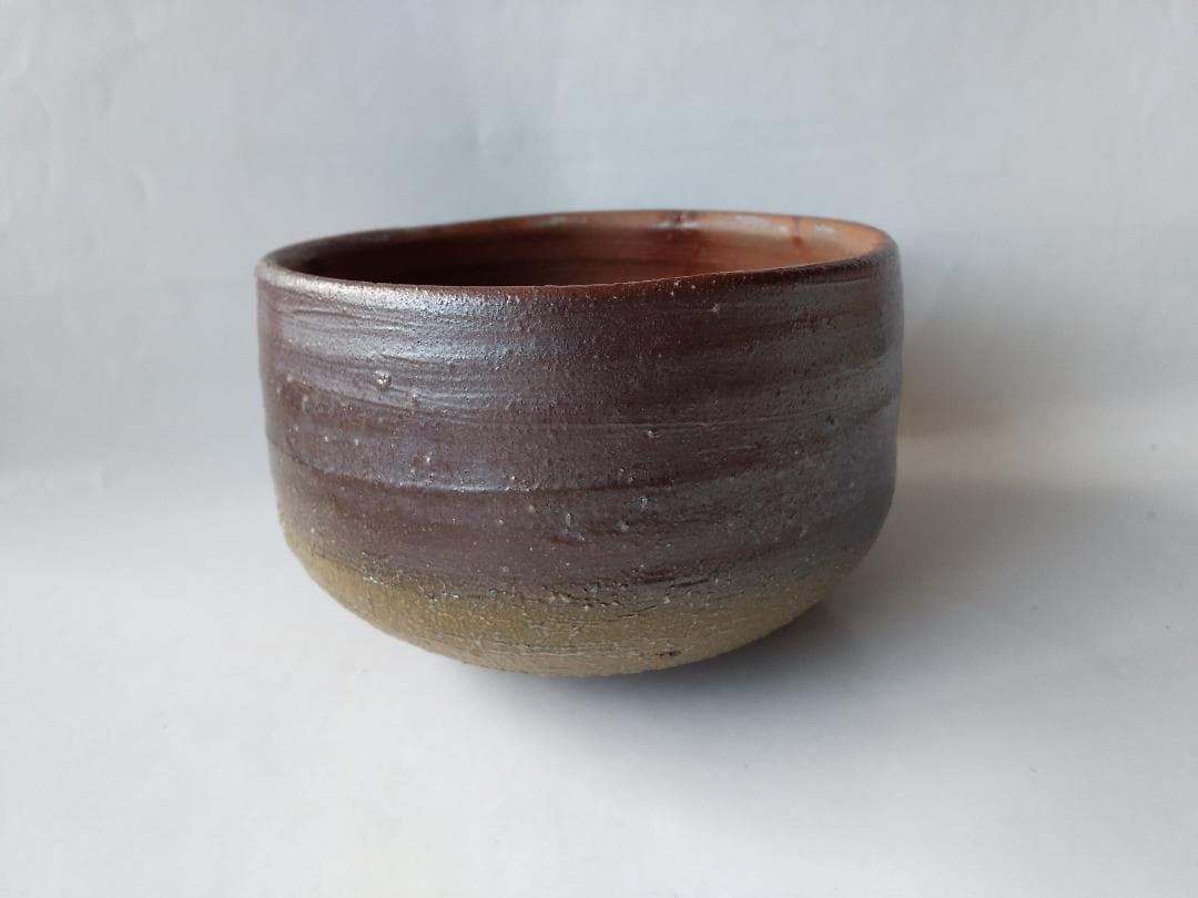 備前名工 榊原貢 作 備前焼 作 備前 茶碗 共箱 共布 栞 茶器 抹茶碗