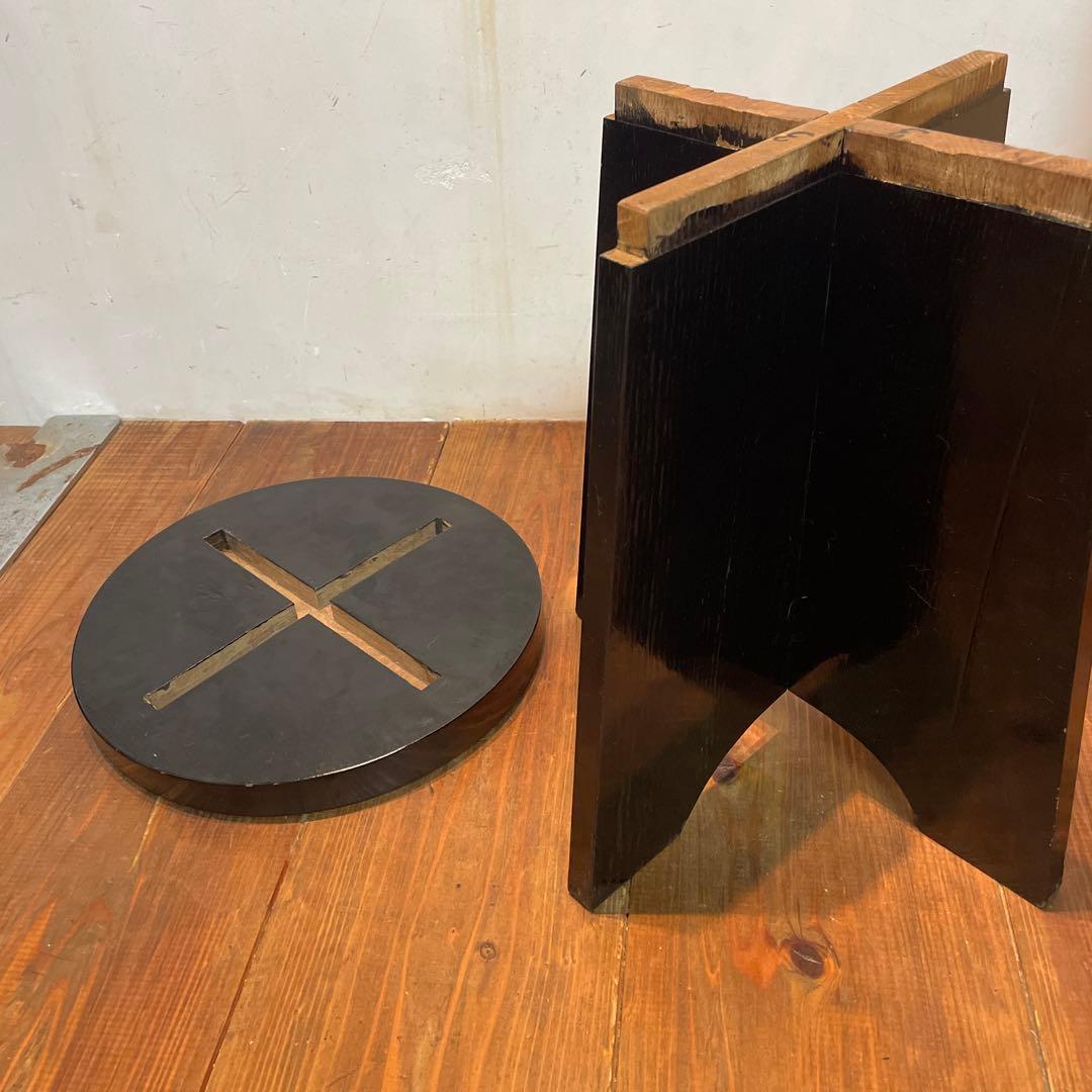 木製　漆塗り　茶道具　円椅子　スツール　立礼用椅子　点茶盤　組立て式　丈夫な作り