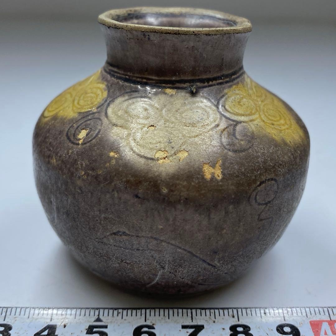 中国清時代　交趾　小壺　高さ6.2㎝　タトチ　東な７-0209☆2F