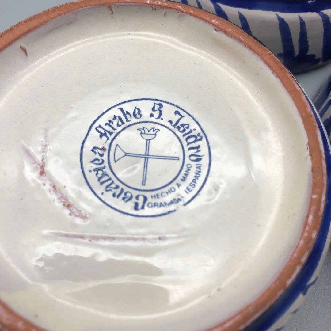 希少スペイン製グラナダ焼ザクロお花フラワー柄小皿プレート&小鉢5点