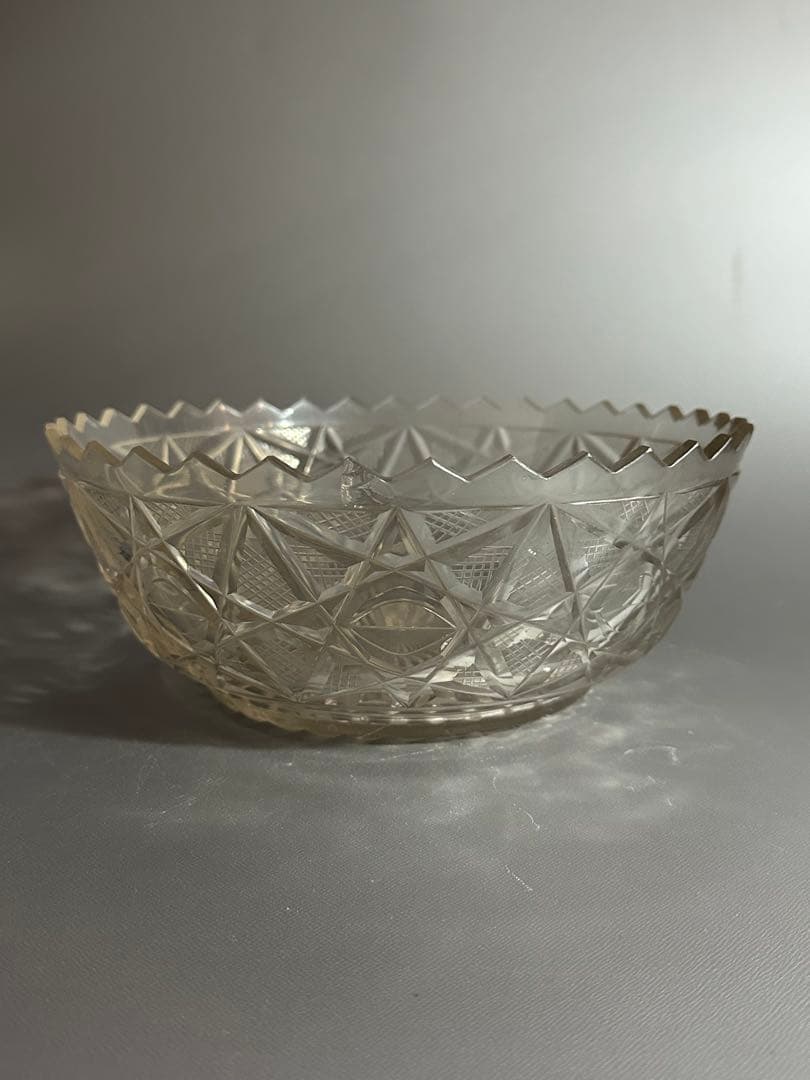 江戸ガラス 切子 鉢 江戸時代後期 合わせ箱 検索:薩摩切子 キリコ