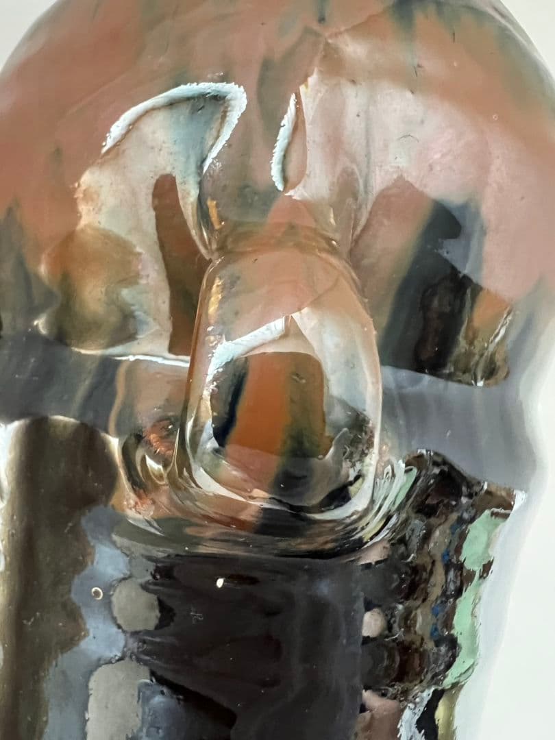 鉄釉双耳壺 (花瓶) 河井久 (師 河井寛次郎)