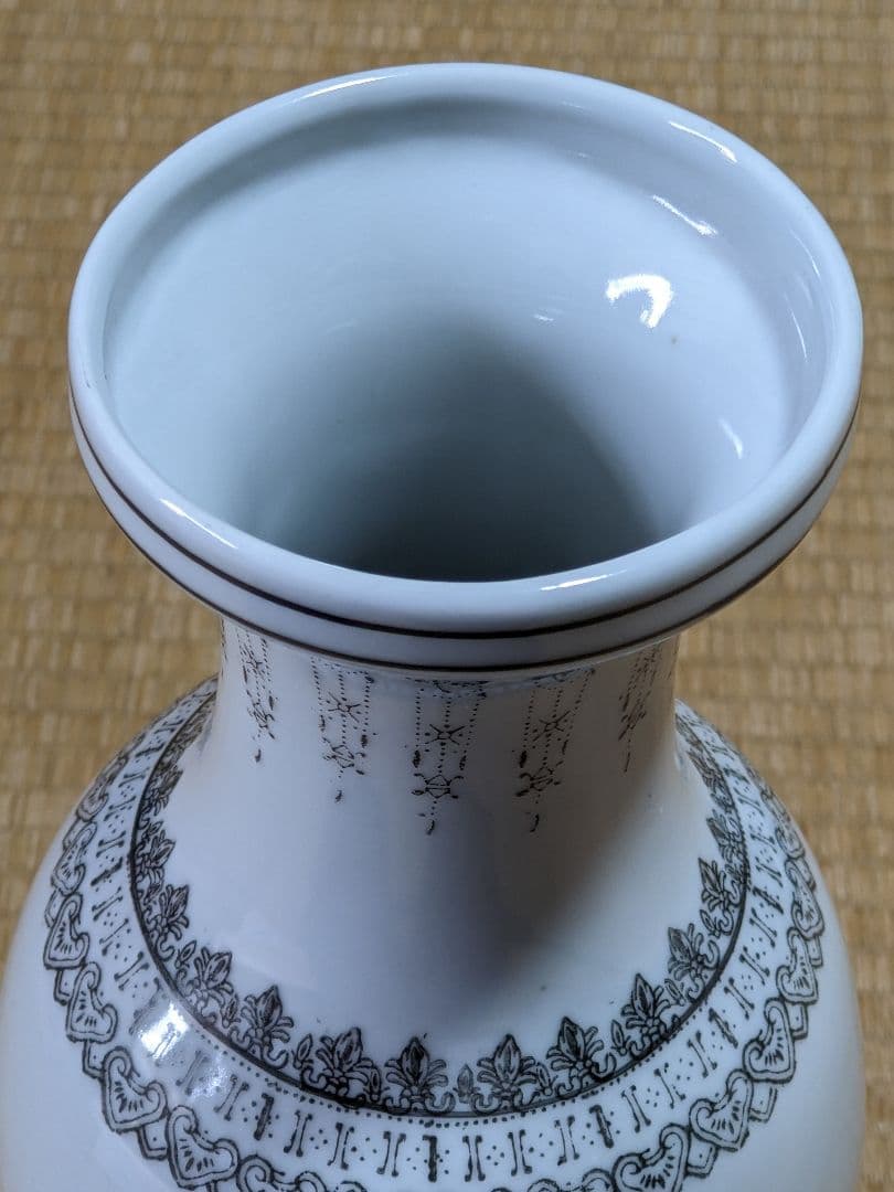 ♦中国景徳鎮窯 瓔珞文様 雲上 天女美人図 瓶 花瓶 置物飾り 骨董品