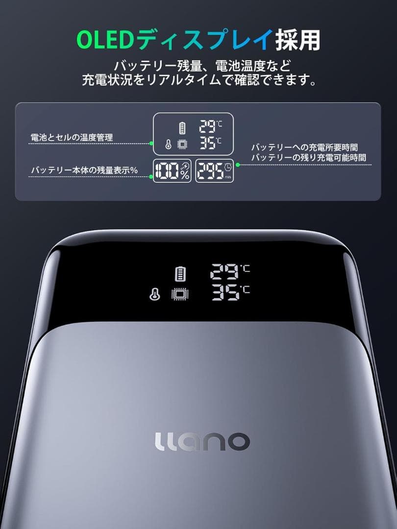 VマウントバッテリーPD 100W 双方向充電USB-C 急速充電DCポート2個