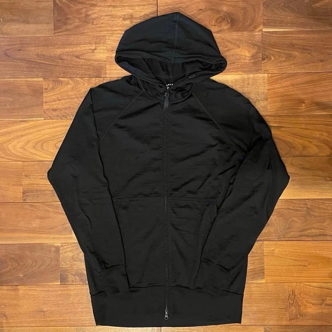 山と道 メリノパーカー ブラック M 100% Merino Zip Hoody