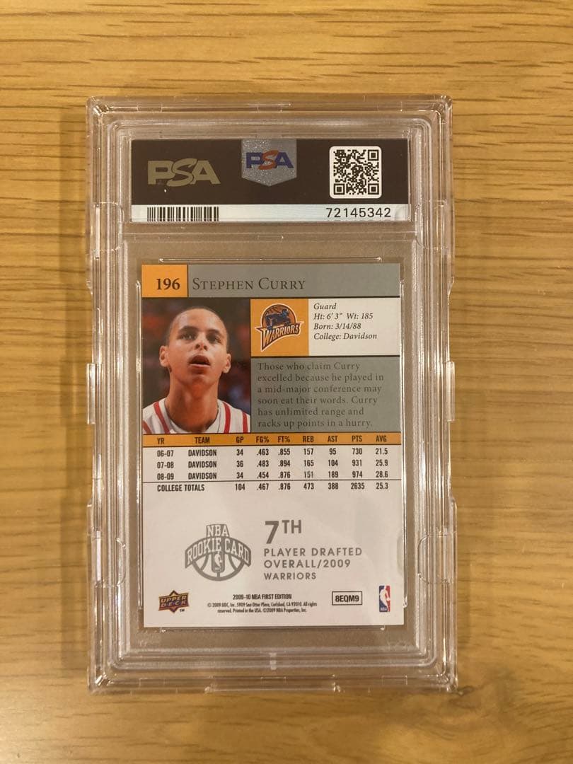 NBAカード　Stephen Curry Rookie PSA 10