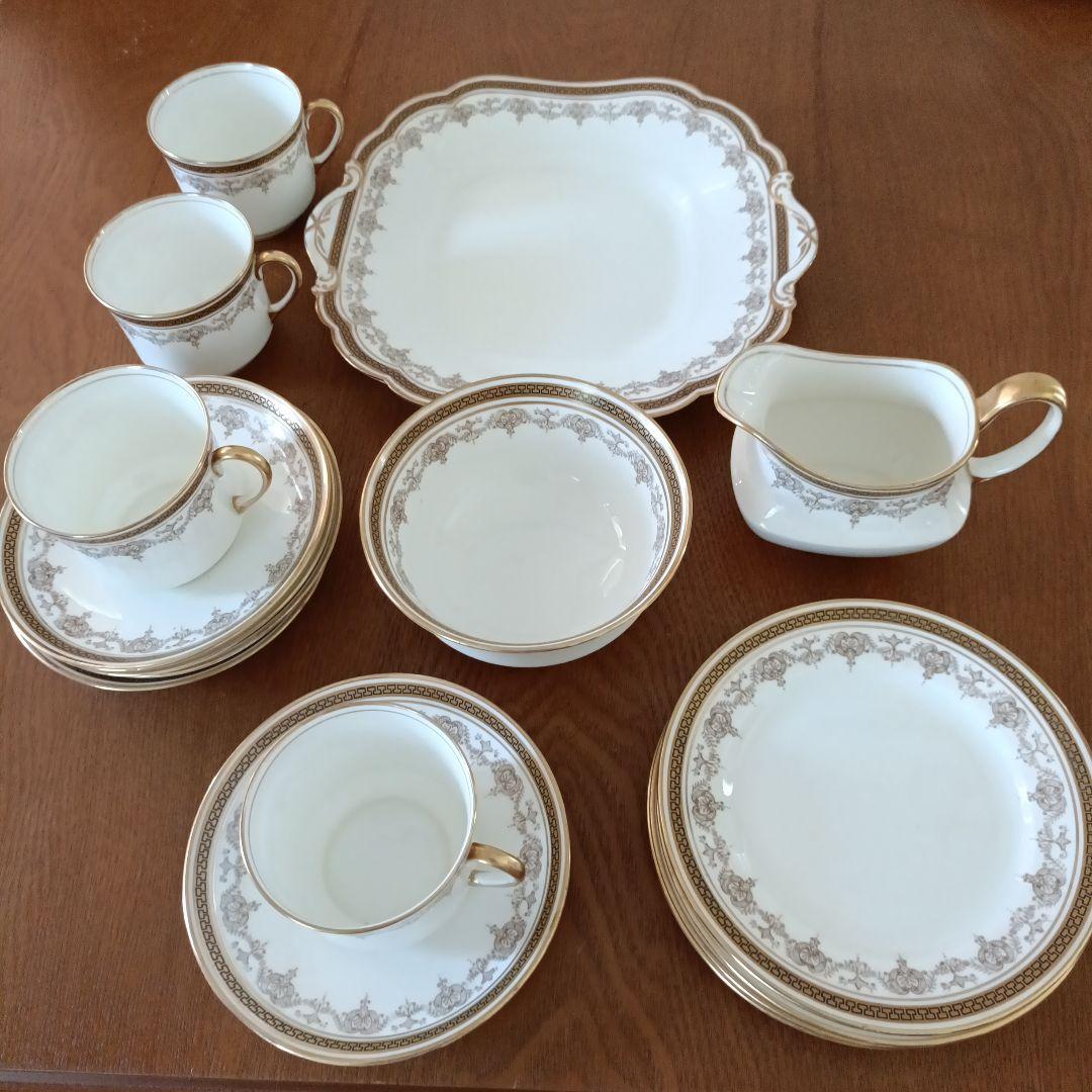 aynsleyアンティーク アフタヌーンティーセット 金縁 4人分