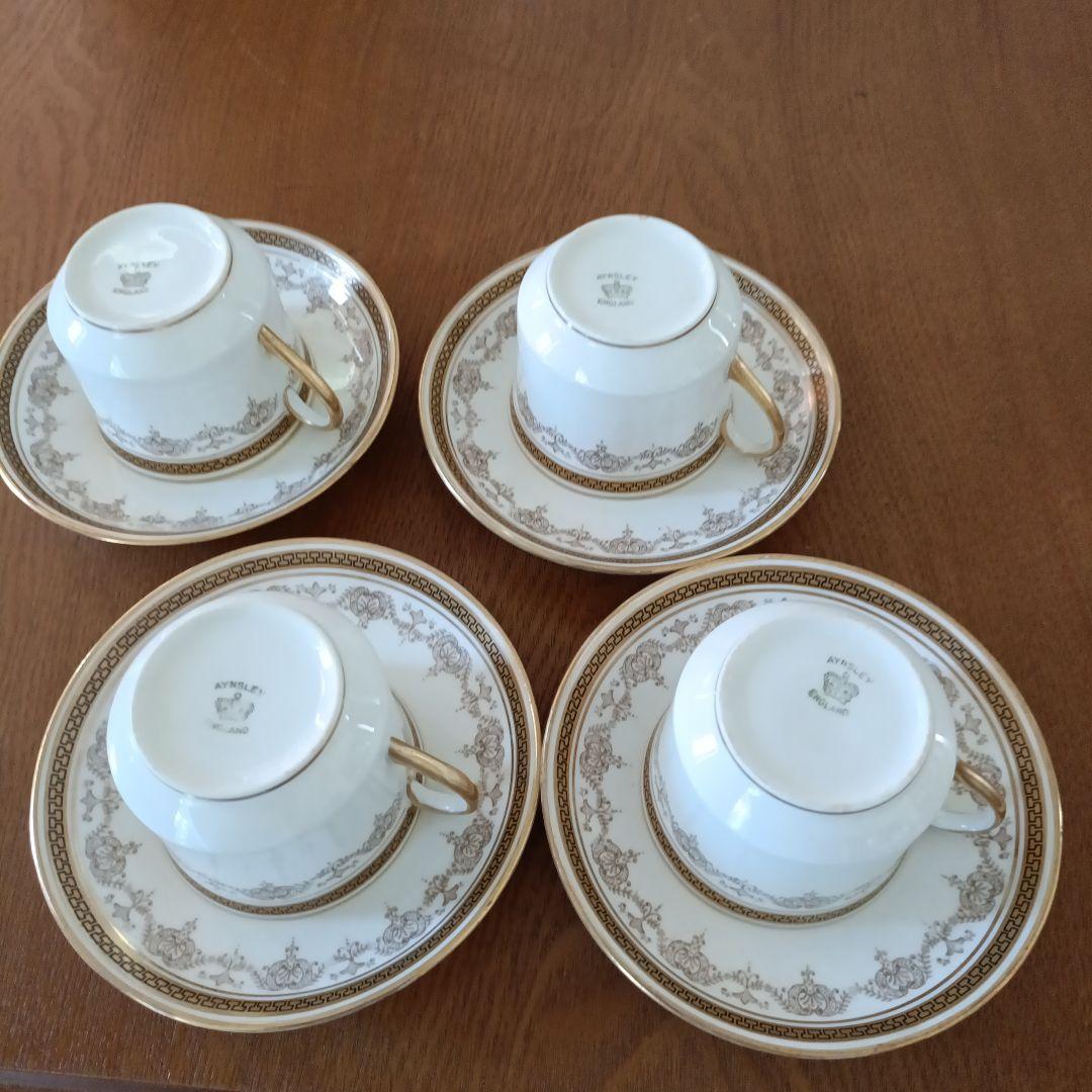 aynsleyアンティーク アフタヌーンティーセット 金縁 4人分