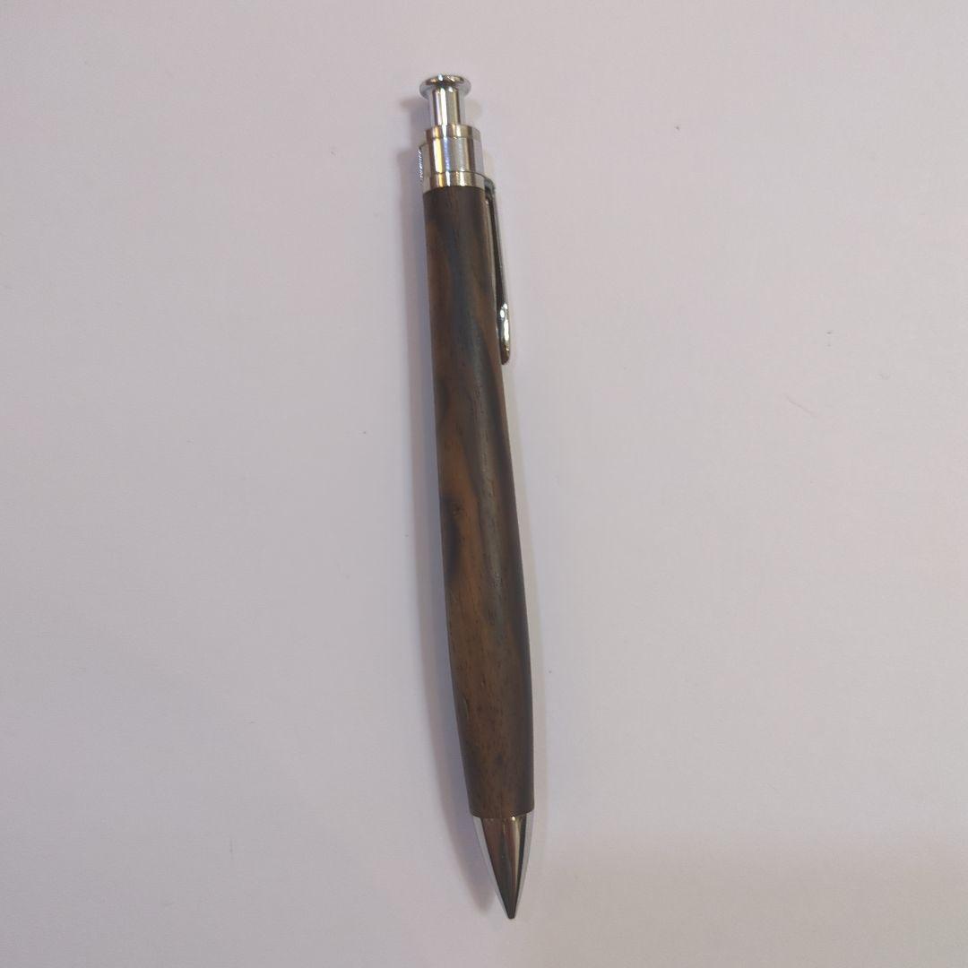 工房楔黒柿孔雀杢ペンシル楔固定式口金