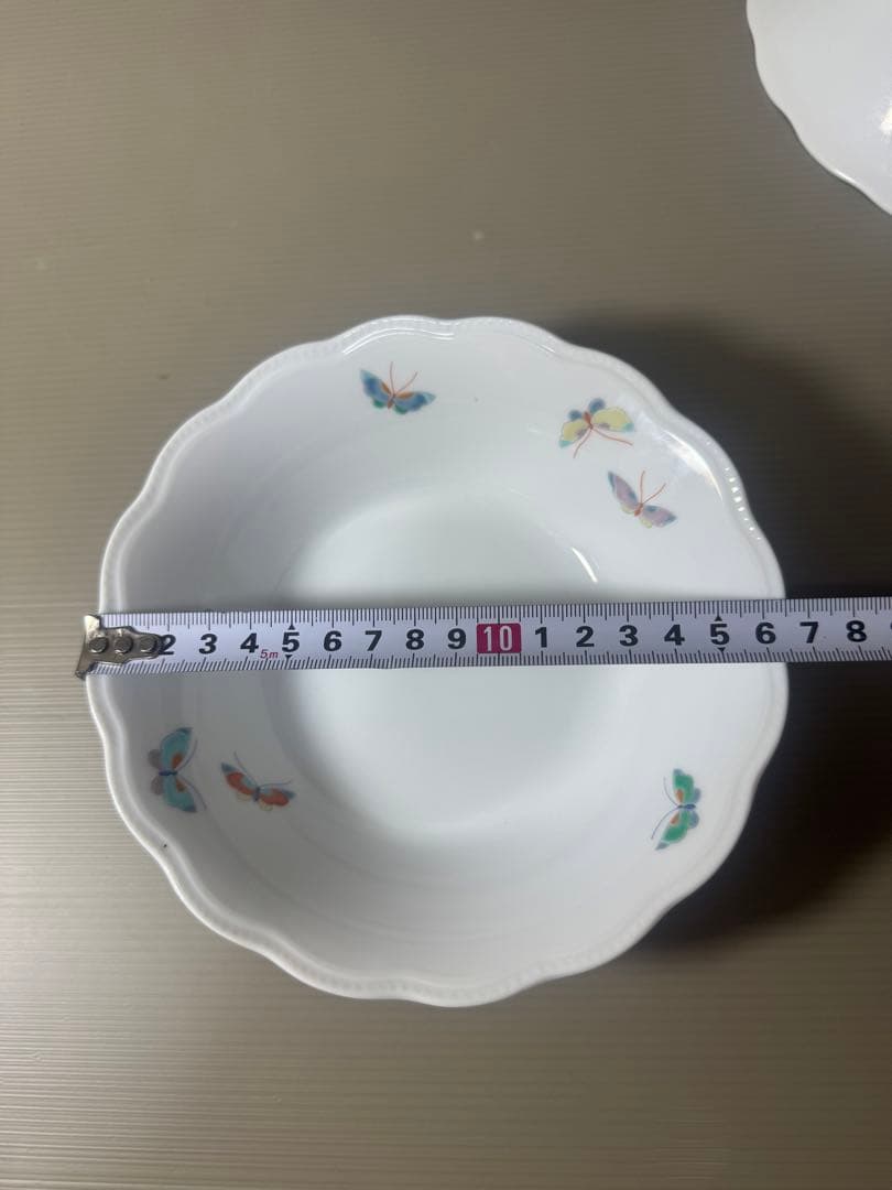 2079 深川製磁 蝶文 皿5客 鉢1客 未使用