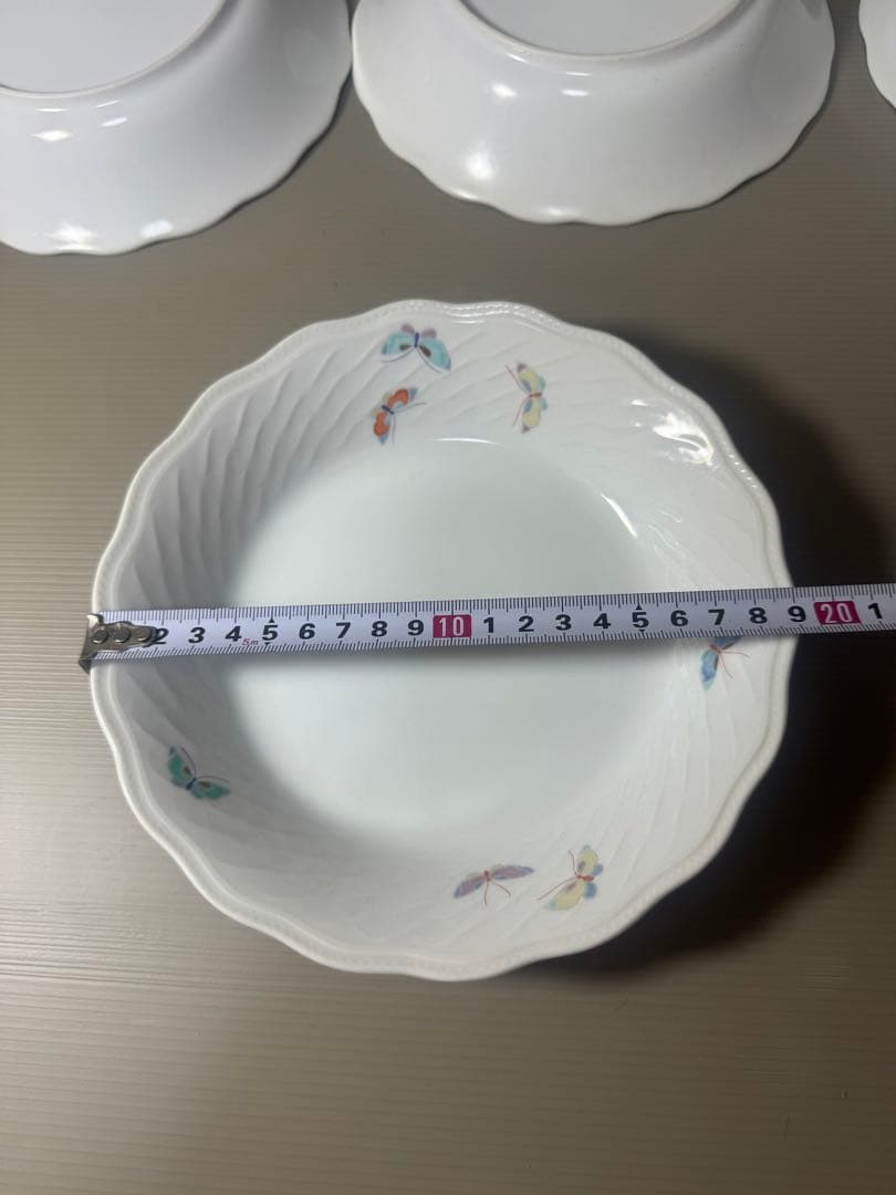 2079 深川製磁 蝶文 皿5客 鉢1客 未使用