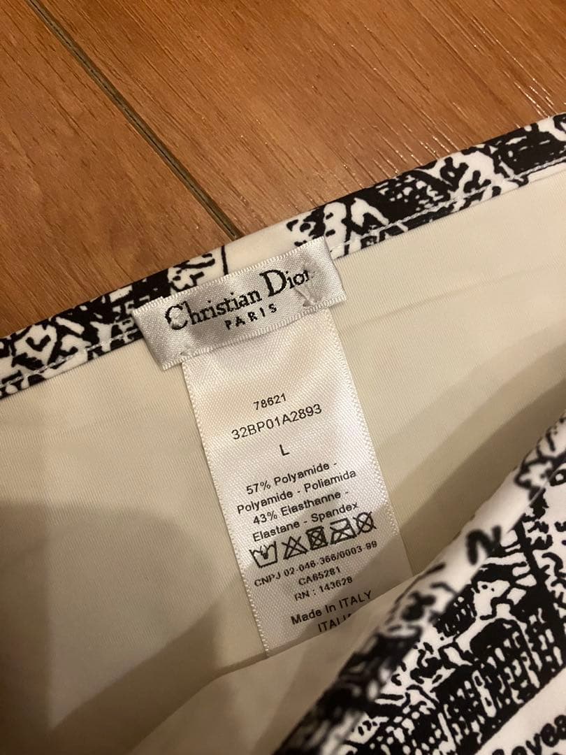 クリスチャンディオール　ビキニ ボトム　パリ　地図　総柄　白黒
