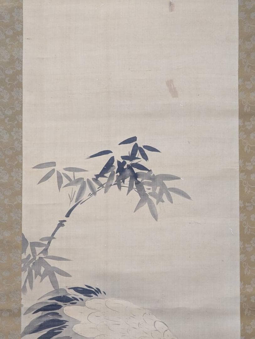 模写】掛軸 狩野永徳 竹に鶴図 優雅な筆致の吉祥画 合箱入 T43 - メルカリ