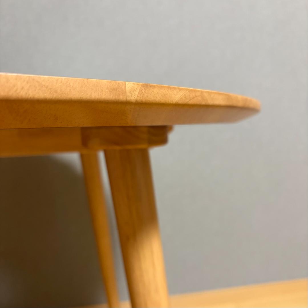 【美品】日本製 円形木製ダイニングテーブル