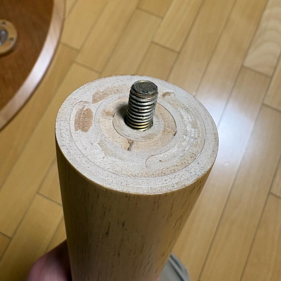 【美品】日本製 円形木製ダイニングテーブル