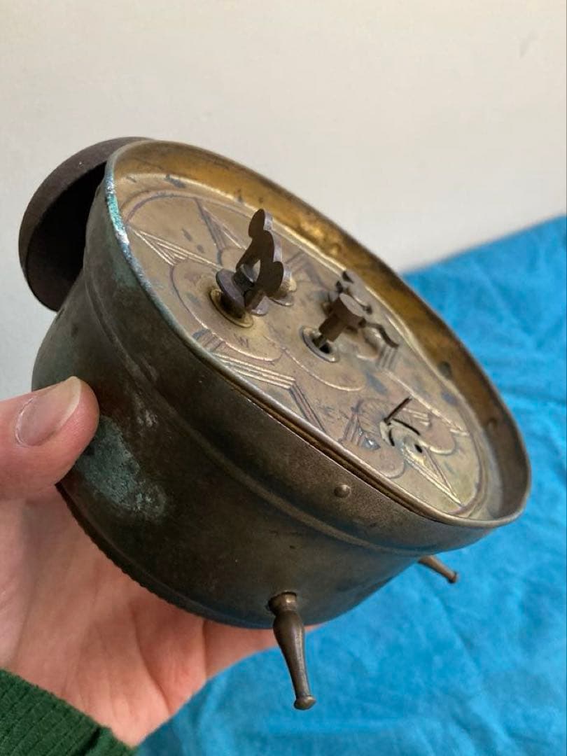 アンティーク へそ目型目覚まし時計 置時計 ユンハンス/JUNGHANS ドイツ