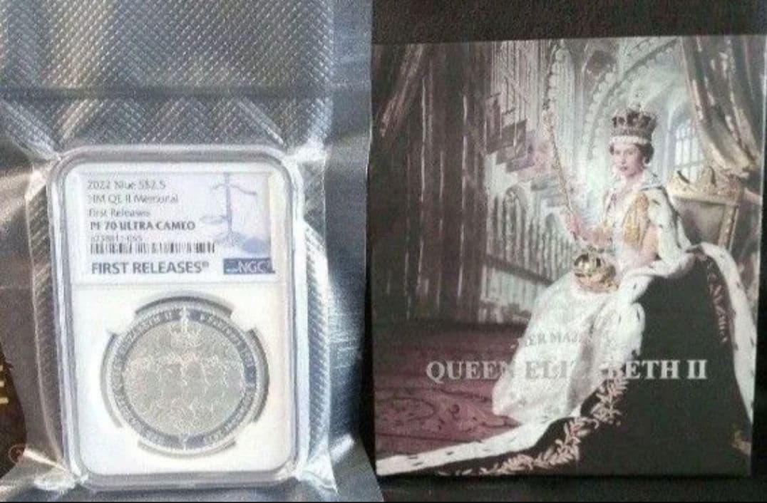最高鑑定】 エリザベス2世 追悼記念 NGC PF70 1オンス銀貨 純銀