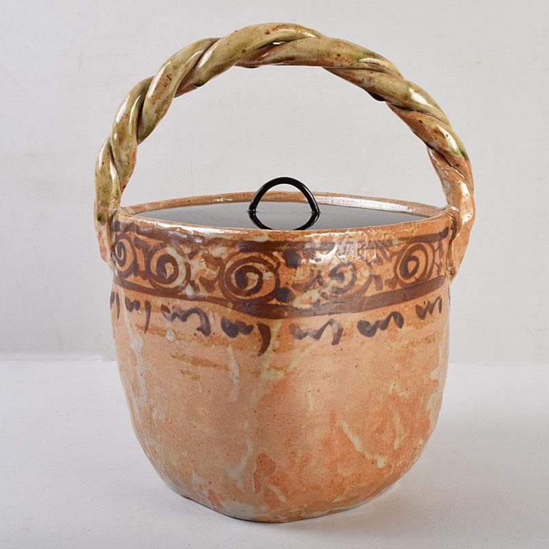 茶道具 御深井焼 手付水指 銘「柳水」 藪内流透月斎極め箱 M R9276B