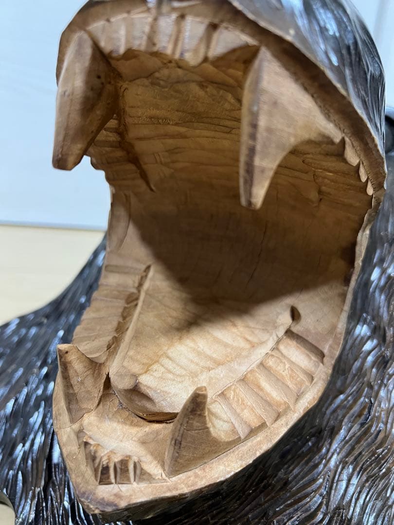 【希少】木彫り 熊 壁掛け 風水 縁結び 民芸品