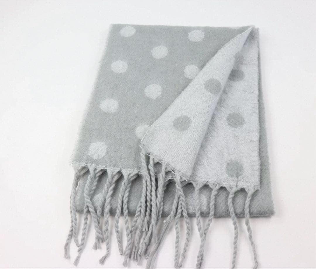 smyeon マフラー 水玉模様 ドット グレー popup フェアリーグランジ