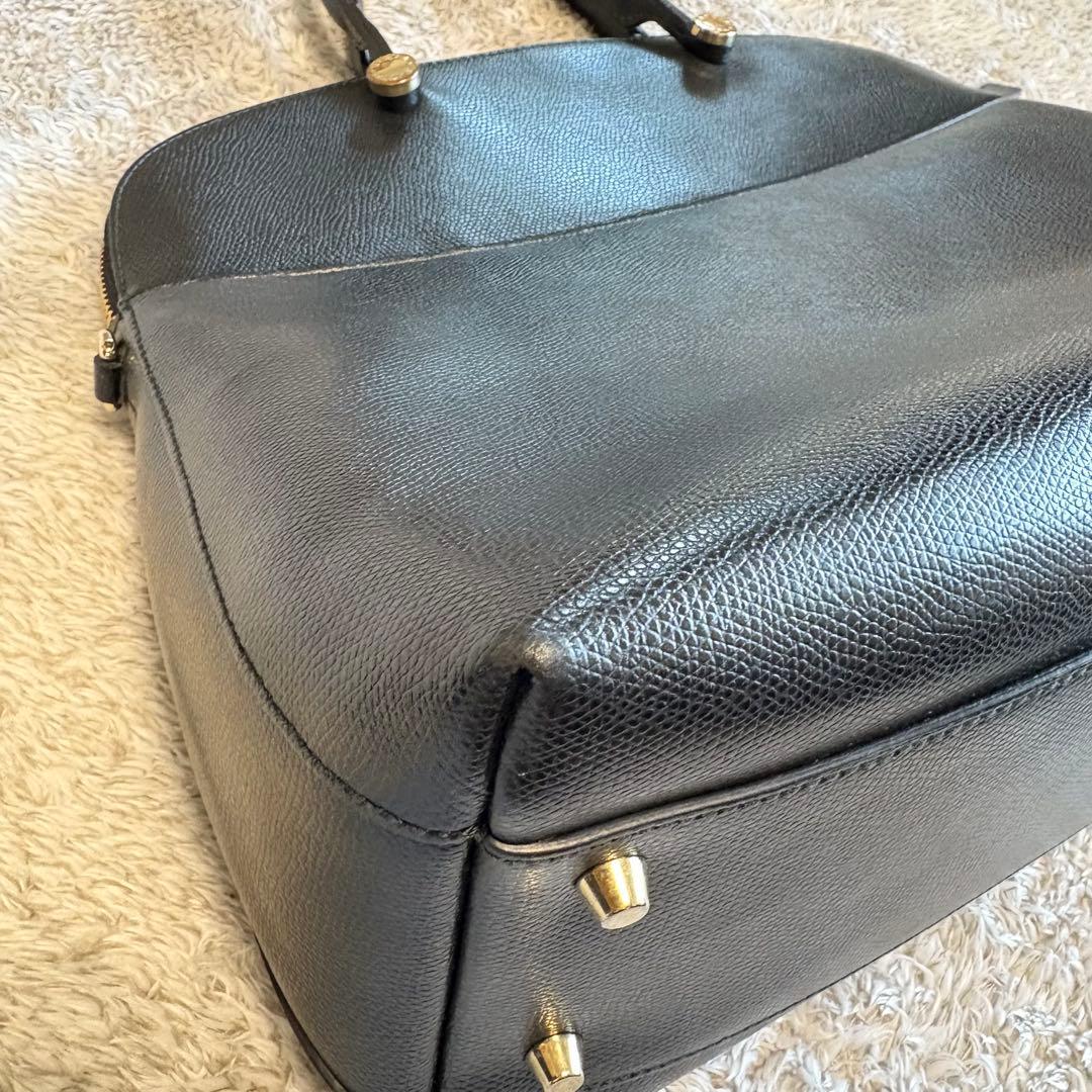 ◎美品◎ FURLA PIPER フルラ パイパー ブラックレザー ハンドバッグ