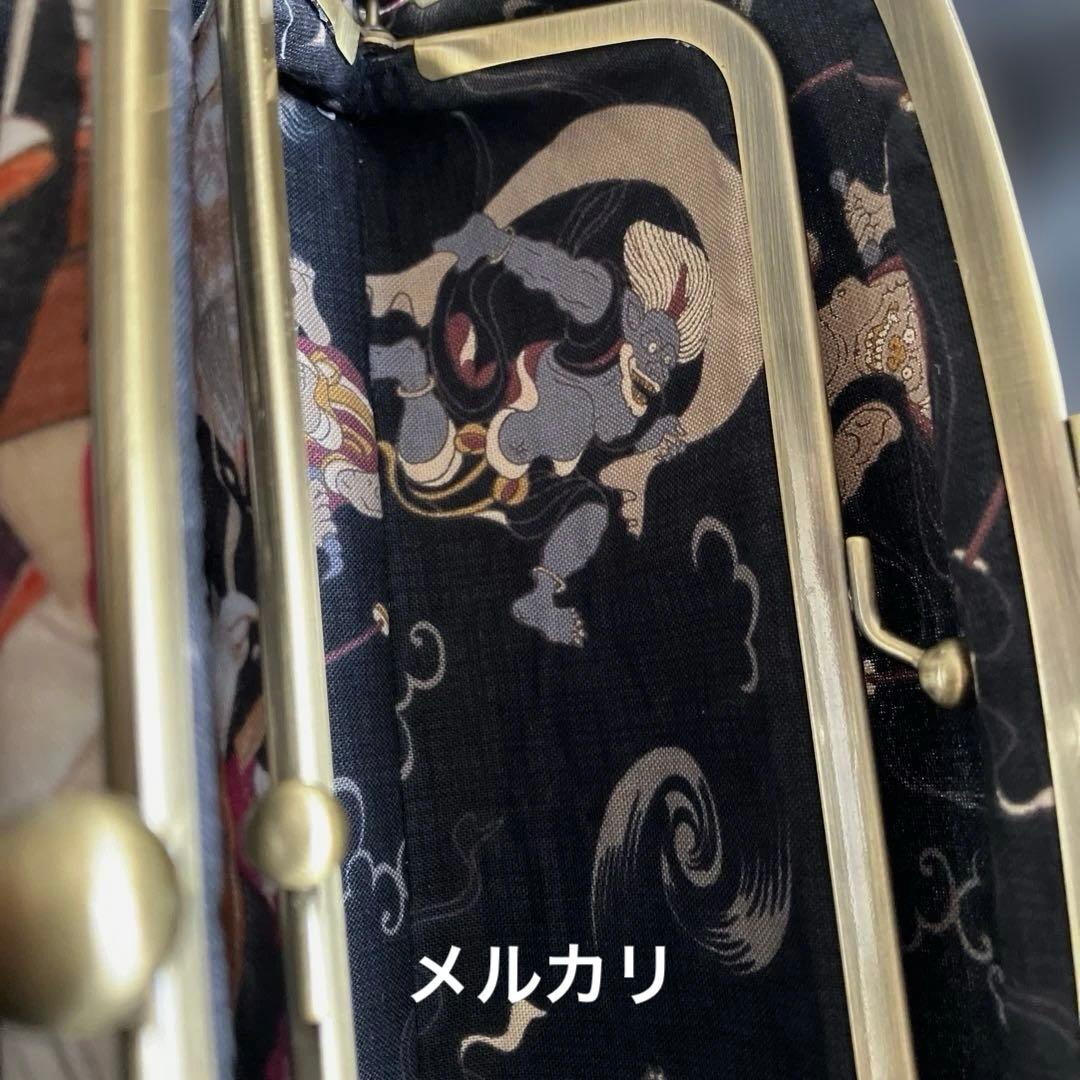 妖怪猫　ハンドメイド　親子がま口長財布　和柄