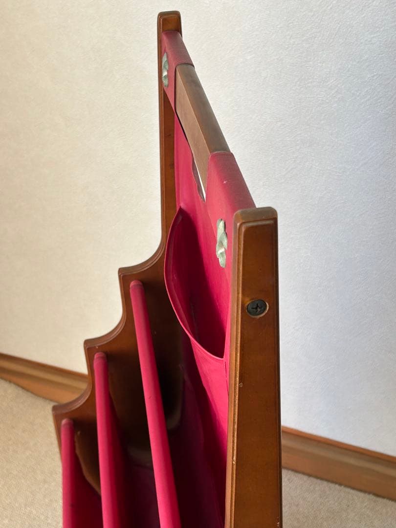 当時物　昭和レトロ　オールドカリモク マガジンラック ヴィンテージ　 本棚　書架