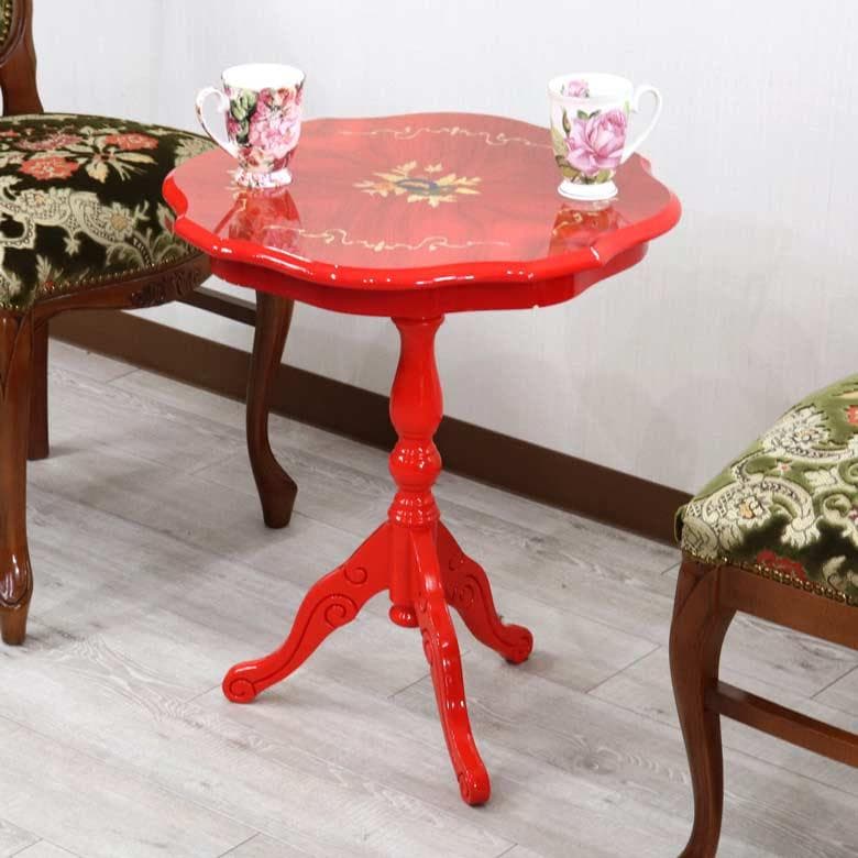 ティーテーブル イタリア グリーン 象嵌 カフェテーブル