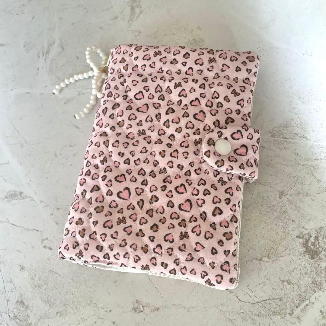 A6バインダー&バインダーカバーセット 韓国 ハートピンク レオパード