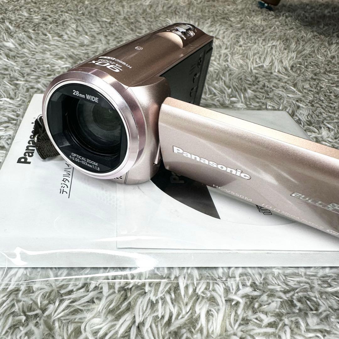 【美品】Panasonic　HC-V550M ビデオカメラ　ピンク　動作確認済
