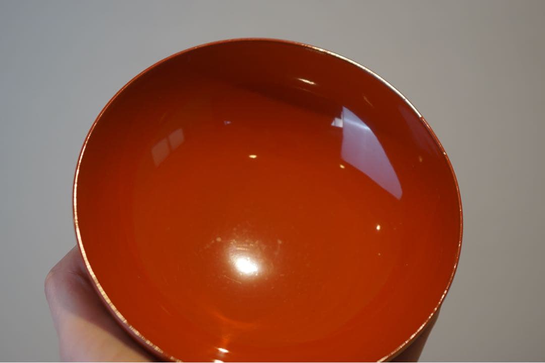 能登輪島塗 銘 玉峯 朱漆 根引松見返翁蒔絵 吸物椀 2客/ 木製漆器 茶懐石