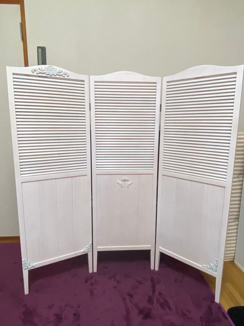 便利な 3連 パーティション♦️フレンチ ロココ仕様♦️ホワイト