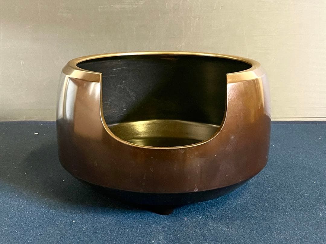 割引❣️『良品』「祖」 唐銅 面取 風炉 風炉師 福島 宗秀 共箱 （